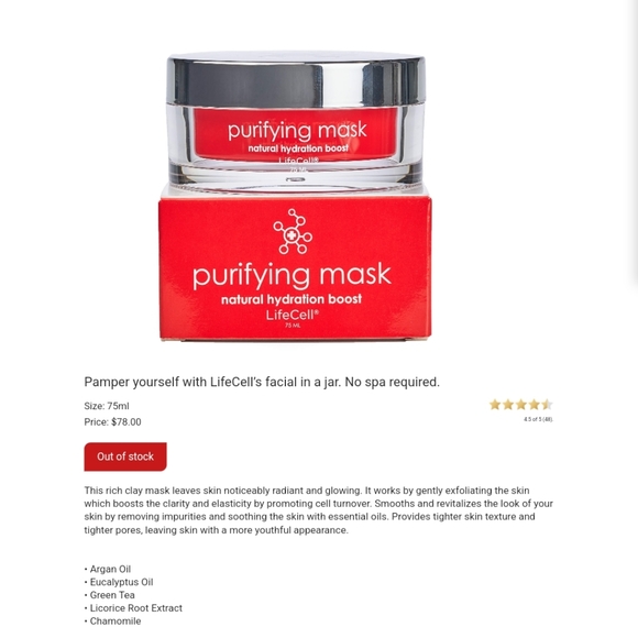 New in Box LifeCell Purifying Mask NIB - Picture 2 of 3